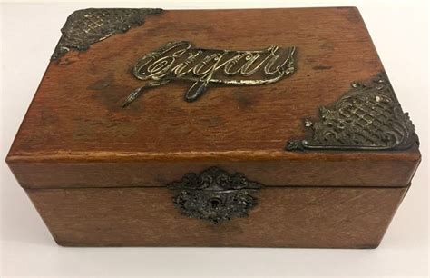 antique intricate metal cigar box|old wooden cigar boxes.